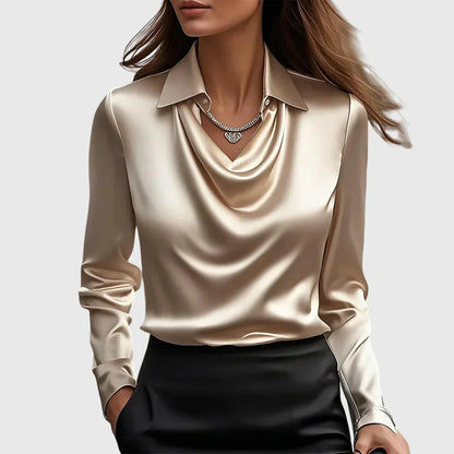Brooklyn – Elegante blusa de satén brillante