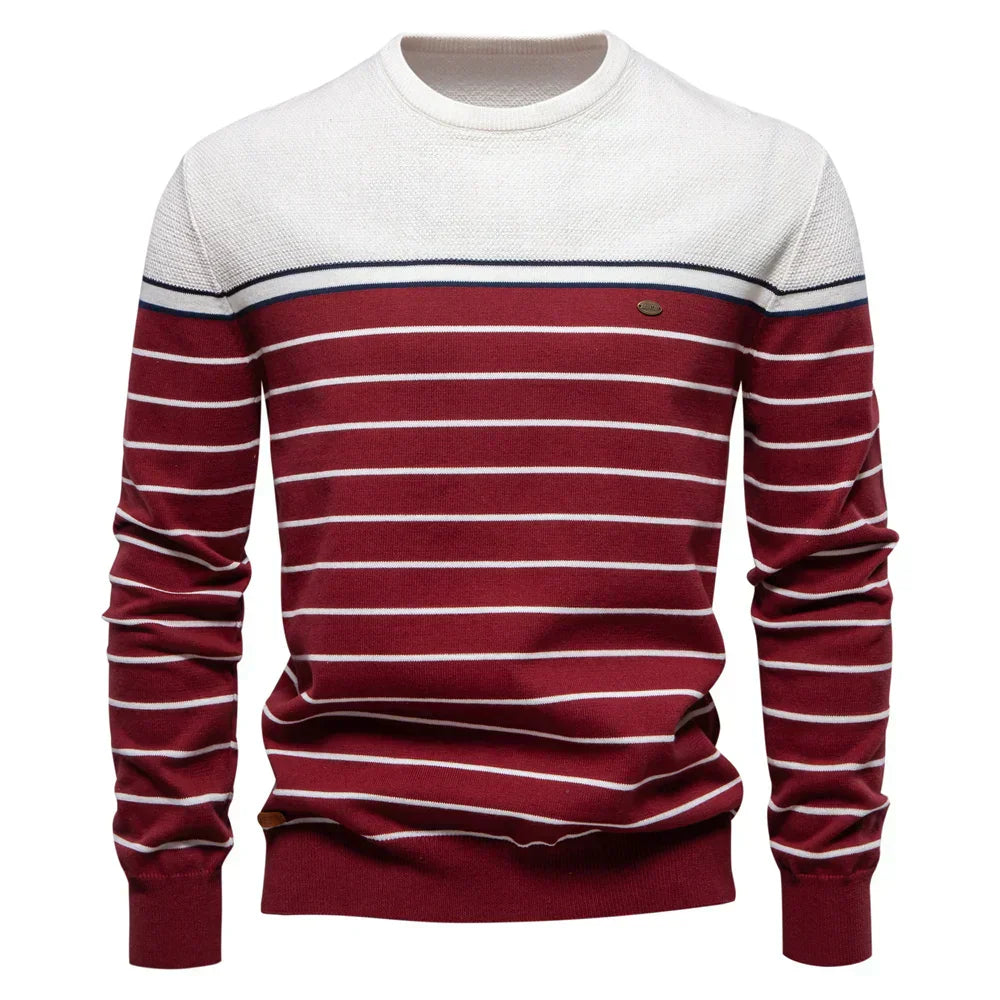 Adrien™ | Pull Rayé Marin